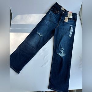 Levi’s Ribcage Straight Ankle Jeans Women size 28 High Rise Navy blue